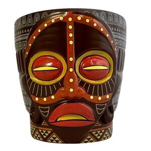 Princess Cruise Line Brown Tiki Tropical Bar Ceramic Mug Drink Cup Goblet New